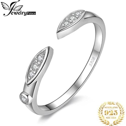 JewelryPalace Marquise Cubic Zirconia CZ Open Adjustable Ring 925 Sterling Silver Rings Fashion Women Jewelry Making