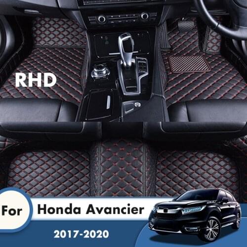 RHD Custom Leather Car Floor Mats For Honda Avancier 2020 2019 2018 2017 Auto Interior Accessories Decoration Carpet Cover Rug