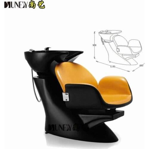 Hair salon shampoo bed. Half a lie. Seated shampoo bed