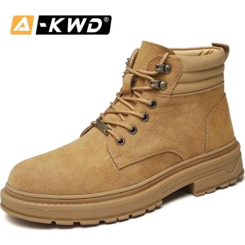 Fashion Brown Men Winter Boots Werkschoenen Heren Men Shoes Sneakers Mens Leather Winter Footwear Work Boots Casual Men Boots 44