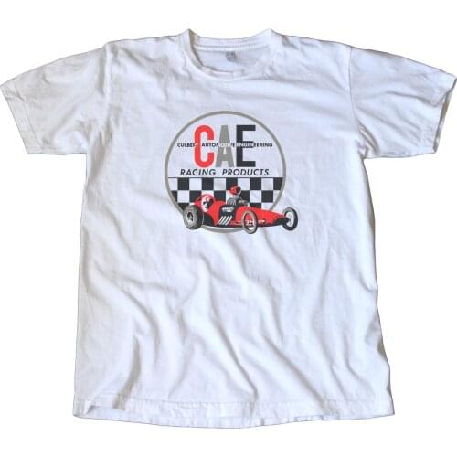 Print Men T Shirt Summer Vintage Automotive Engineering Decal T-Shirt - Drag Racer, Speed T-Shirt