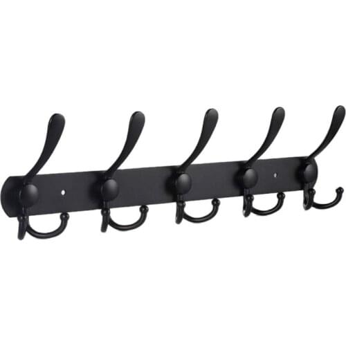 5 Hooks Stainless Steel Wall-mounted Kitchen Wall Hooks Bathroom Bath Ball Hook Rack Bedroom Coat Hanger Home Storage Hook