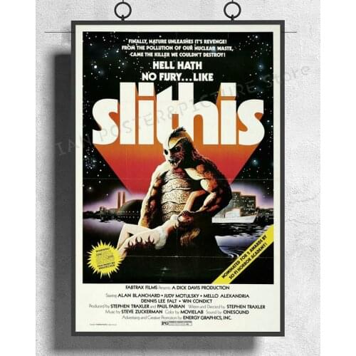 NJ390 Spawn of the Slithis Movie (1978) Horror Sci-Fi Wall Sticker Silk Poster Art Home Decoration
