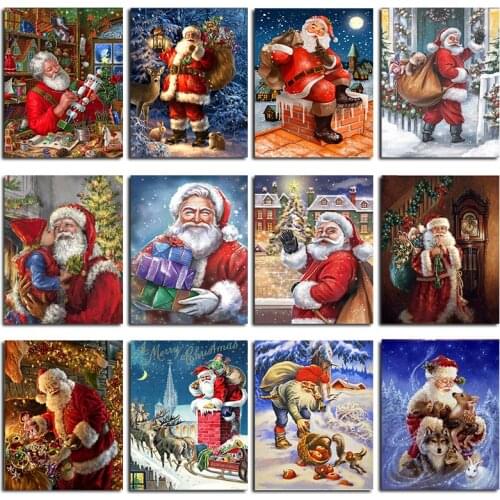 MUXUN 5D Diy New Est Christmas Diamond Paintings Full Drill Snow Santa Truck Embroidery Cross Stitch Art Diamond Painting Kerst