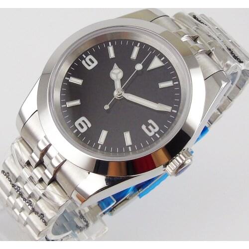 New Sterile 24 Jewels NH35 MIYOTA 8215 Mechanical Mens Watch jubilee Strap Screw Glass Back Sapphire Crystal Folding Clasp