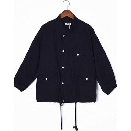 PERHAPS U Women Outwear Jacket Zipper Pocket Casual Solid Button Army Green Black C0017