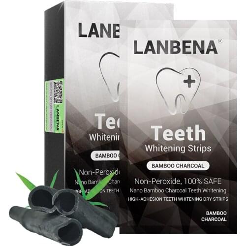 LANBENA Bamboo Charcoal Teeth Whitenig Strips Use Oral Hygiene Dental Veneer White To Remove Dental Plaque Stains Easy To Carry