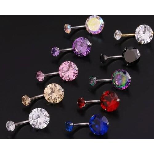 Navel Earring Belly Piercing Steel Belly Button Rings Crystal Piercing Navel Colorful Style Piercing Sex Body Jewelry Piercings