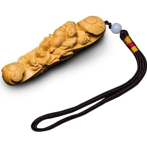 Boxwood Carving Arts and Crafts Decoration, Exquisite Home Furnishing, Gift Holes Handmade Art