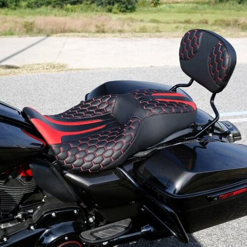 Motorcycle Driver Passenger Seat Sissy Bar Pad For Harley Touring Street Glide FLHX FLHR FLTRX 2009-2021