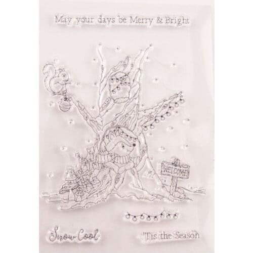 8 Sets Hedgehog Tree Silicone Clear Seal Stamp DIY Scrapbooking Embossing Photo T8WB