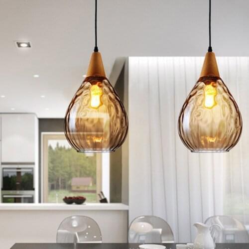 Glass-Pendant-Lamps Hanging-Luminaire Bedroom Home Kitchen E27 Creative Restaurant