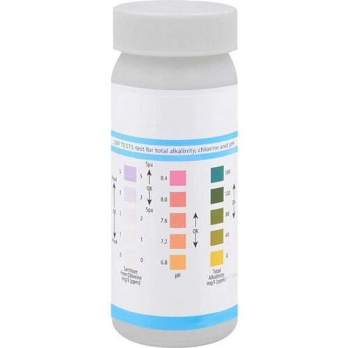 Swimming Pool PH Test Paper Residual Chlorine PH Value Alkalinity Hardness Test Strip 3-In-1Multiple Water Tester For Pool Clean