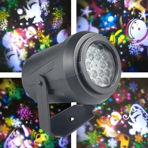 Blizzard Rotating Mobile Laser Projector Lights Christmas New Year Party Lights 16 Mode LED Stage Lights Landscape Garden Lights