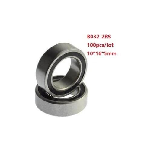 100pcs/lot B032RS B032-2RS B032 2RS 10*16*5mm thin section rubber cover Deep Groove Ball bearing 10x16x5mm