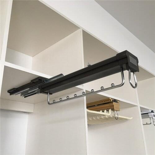 Wardrobe damping buffer hardware clothes rail push-pull clothes hanger top-mounted hanger retractable cabinet