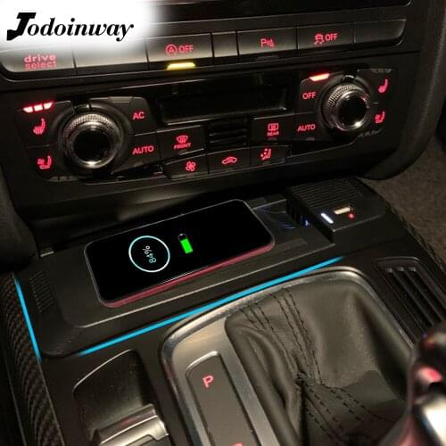 15W car power charger for Audi A4 B8 B9 A4 Allroad A5 S5 RS5 Q5 wireless charging adapter for sumsung S9 S10 fast charge stand