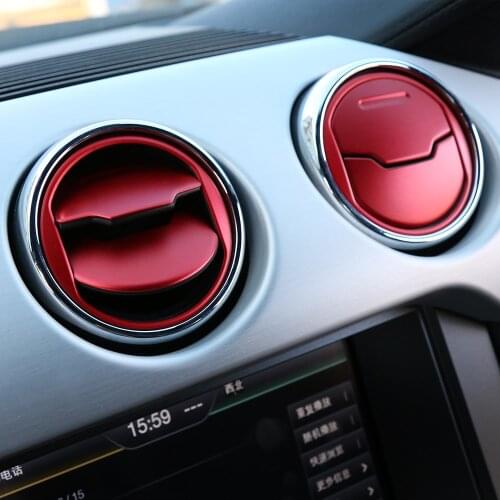 BAWA ABS Car Dashboard Central Air Conditioner Vent Ring Cover Trim Sticker For Ford Mustang 2015 Up Car Styling