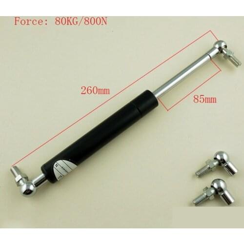 Free shipping 80KG/800N force 260mm central distance, 85mm stroke, Ball End Lift Support Auto Gas Spring, Shock absorber