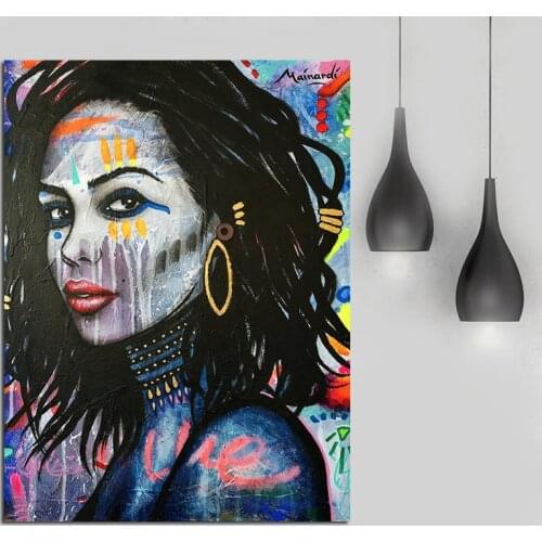 Black and White Creative Face Makeup Fantasy Watercolor Poster and Pint Canvas Paintings Beautiful Lady Wall Art Home Decor