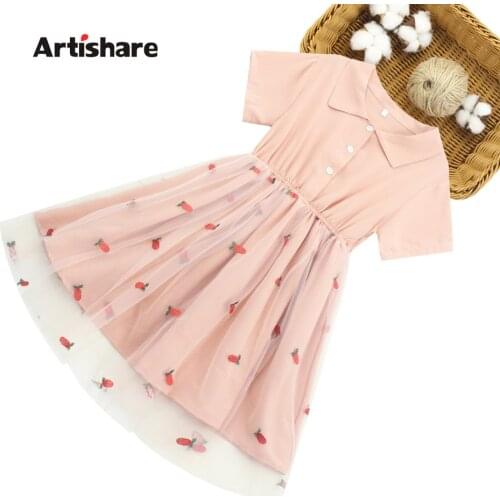 Teenage Girl Dresses Mesh Girl Child Dress Floral Pattern Child Dress Summer Girls Costumes Kids 6 8 10 12 14