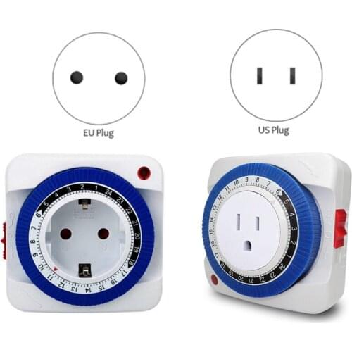 Timer Switch Socket Automatically Turn on Off Electrical 24 Hours Plug-in Timing Socket Time Controller CNIM Hot