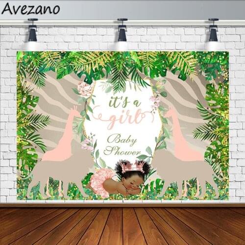 Avezano Photography Backdrops Baby Shower Girl Princess Crown Forest Jungle Wild Animal Party Backgrounds Photo Studio Photozone