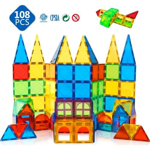 Dropshipping Big Size Magnetic Tiles 3D Constructor Magnetic Designer Magnet Building Blocks Set Educational Toys for Children