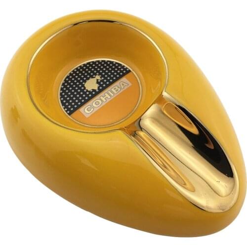 Round Cigarette Ceramic 2 color Ashtray Pocket Holder 1 cigar Travel Cigar Ashtrays Portable Smkoing With Gift Box