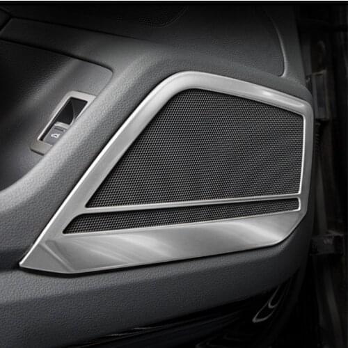 Stainless Steel Air Conditioner Vents Cover Trim For Audi A6 C8 2019 Silver Car Door Audio Speaker Frame Decoration Decals