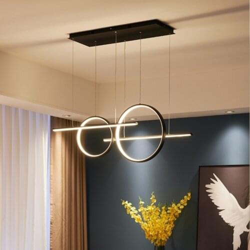 Modern minimalist living room long strip chandelier artistic personality coffee shop bar lamp Nordic restaurant chandelier