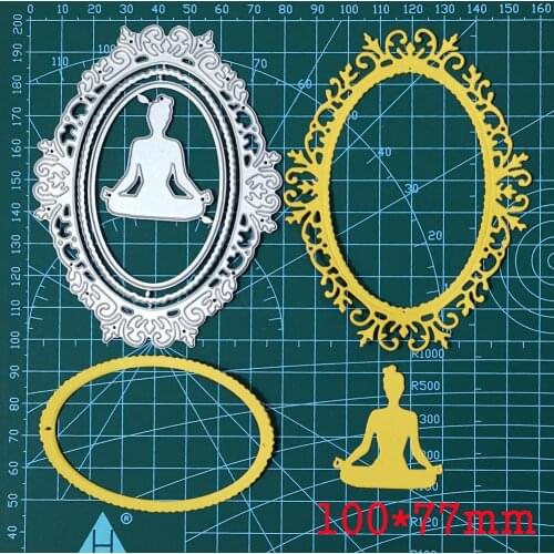 Metal Cutting Dies Lace Etch Mirror Frame Crafts Die Stencil For DIY Scrapbooking Paper/photo Cards Embossing Die Template