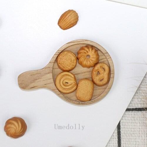 7pcs/set 1/12 Scale Miniature Dollhouse Mini Cookies Food for BJD OB11 Doll House Pretend Play Kitchen Toy Accessories