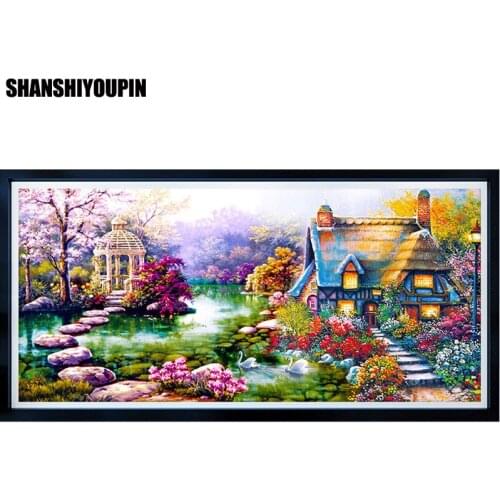 5D DIY Diamond Painting Landscapes Garden lodge Cross Stitch Kits Diamonds Embroidery Diamond Mosaic Home Decoration SSYP-122