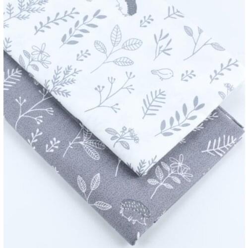 Hedgehog Animals Printed 100% Cotton Fabric gray white for Patchwork DIY Table cloth Sleeping Bag Kids Quilt Bedding set sheet