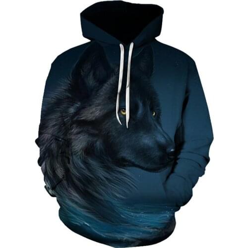 New Fashion Hoodies Men Women Long Sleeve Anime Casual Eyes Wolf Printed Style Sweatshirt Streetwear Clothes Harajuku Style