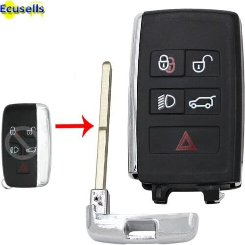 Upgraded remote Key Shell Smart Key case Fob 5 Button For Land Rover Range Rover Evoque sport LR4 LR2 with uncut HU101