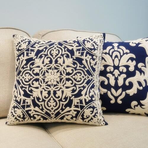 National Style Cotton Pillow Case Bedding Sofa Home Decor Pillowcase High Quality Embroidered Pillow Cover 50*50 CM Bedroom