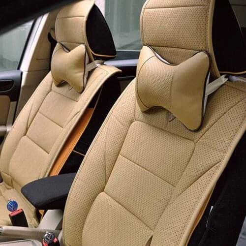 2pc artificial leather burrowing car headrest supplies neck massager car safety pillow for Kia Hyundai Acura Honda