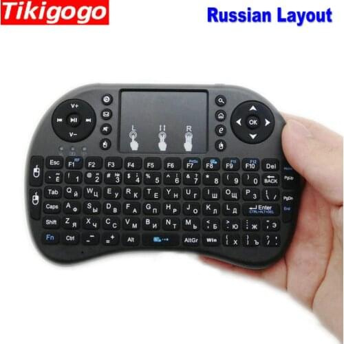 Tikigogo i8 2.4G Wireless Air Mouse Russian Layout mini Keyboard touchpad remote control for Android Smart TV box for Windows PC
