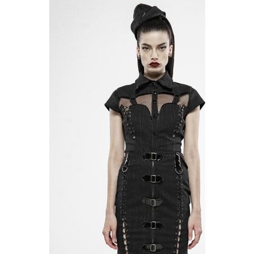 Женские рубашки с коротким рукавом PUNK RAVE China At AliExpress