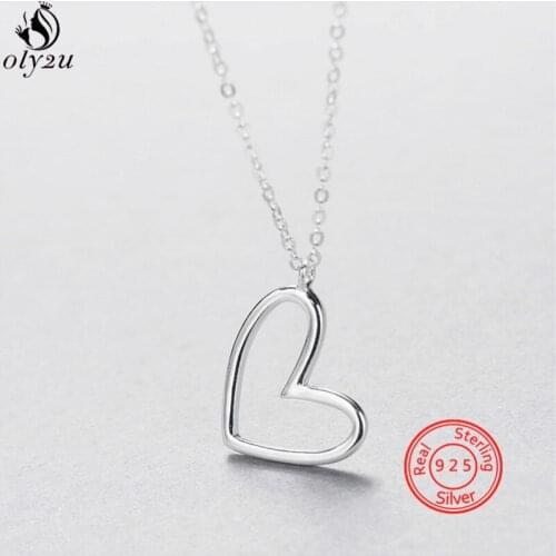Real 925 Sterling Silver Tiny Love Heart Pendants & Necklaces for Women Fashion Jewelry S925 Link Chain Necklace Chokers Gift