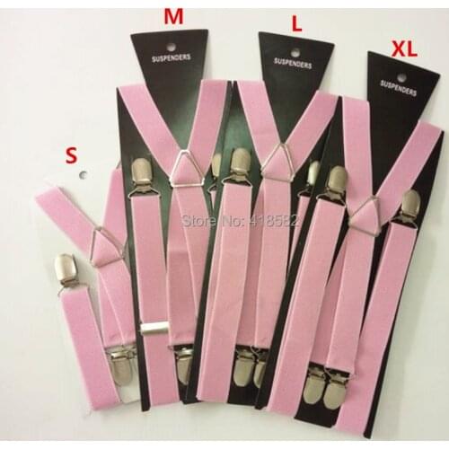 BD002-Light pink kids suspender Elastic strap adjustable women suspenders for weddding men braces 4 clips-on 4 size free ship
