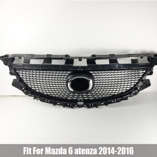 For Mazda 6 Atenza 2013 2015 2016 Front Bumper Mesh Grille Racing Grill Upper Grille Cover Protector Modified Parts Car Styling