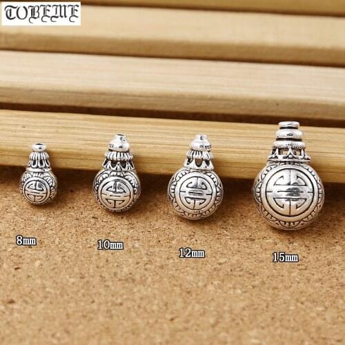 Handmade 925 Silver Lucky Symbol Guru Bead Tibetan Malas Guru Buddhist Prayer Beads Guru Bead