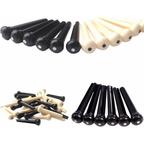2019 Hot Bridge Pin Saddle For Acoustic Guitar White Black PVC Guitarra Musical Instrument 6Pcs/lot