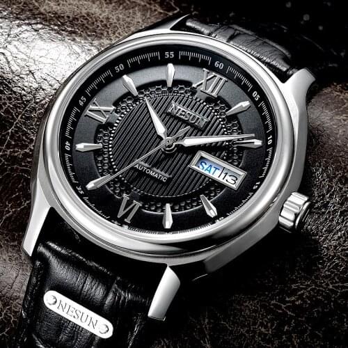 Switzerland Nesun Japan NH36A Automatic Movement Watch Men Luxury Brand Mens Watches Sapphire Genuine Leather N9205-4