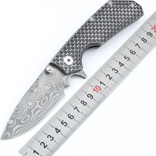 Honeycomb Quick Opening Folding Knife Laser pattern 5CR13 Blade steel handle tactical survival hunting pocket knife gift knife