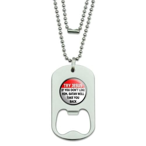 Custom Bottle Opener hot sales Dog Tag Bottle Opener Religious FH180031