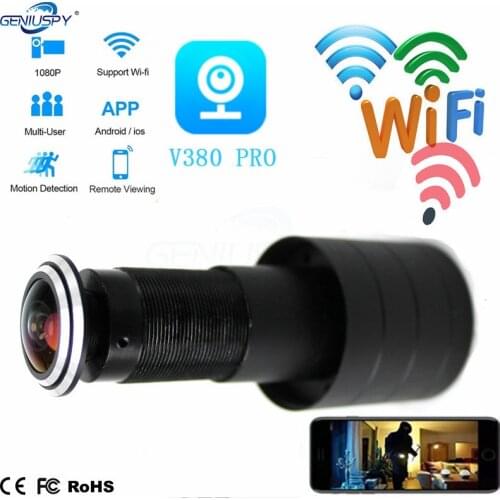 WIFI Door Eye Hole 1080P 2.1mm Wide Angle FishEye Network Peephole Wireless Door IP Camera P2P SD Card Slot Audio Cloud Storage